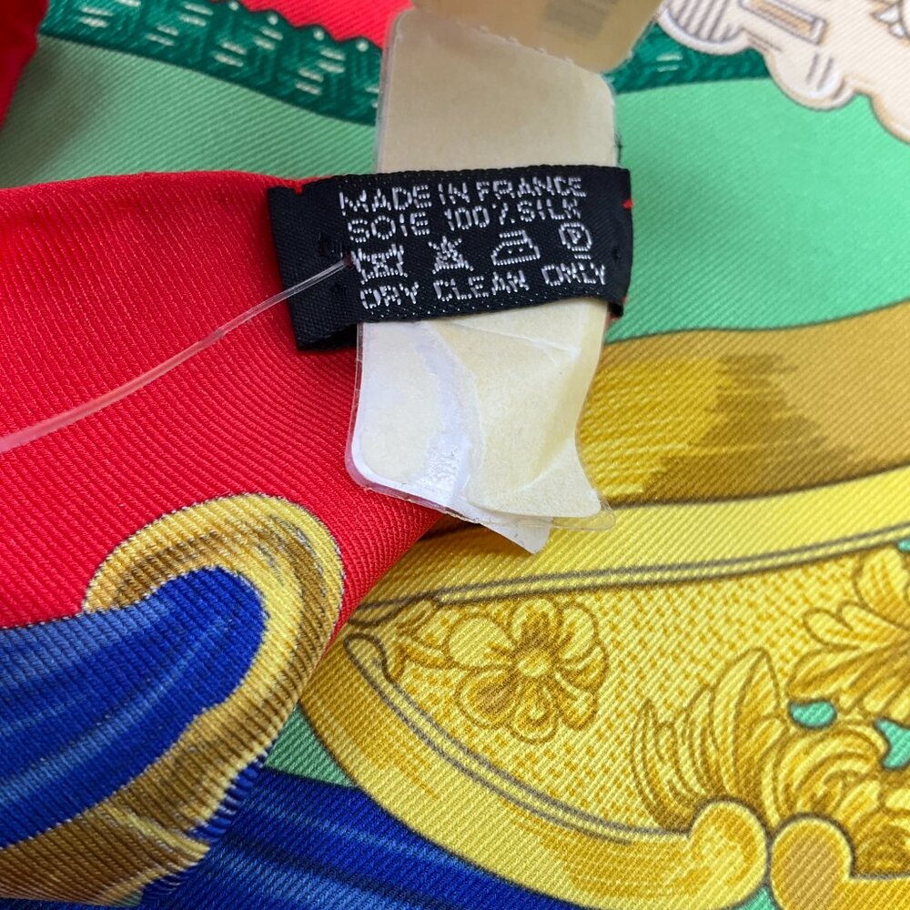 Hermes Red / Blue / Green Etriers Carre Vintage 70 Square Silk Twill Scarf - Picture 12 of 13